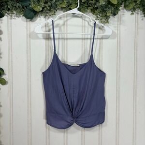 Pookie Sebastian Periwinkle Blue V Neck Twisted Front Camisole Top Women SMALL